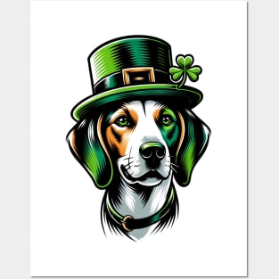 American Foxhound Portrait for Saint Patrick's Day Posters and Art